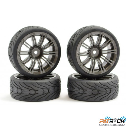 Roues Fastrax Gomme STREET GUN METAL 20SP 1/10 4pcs