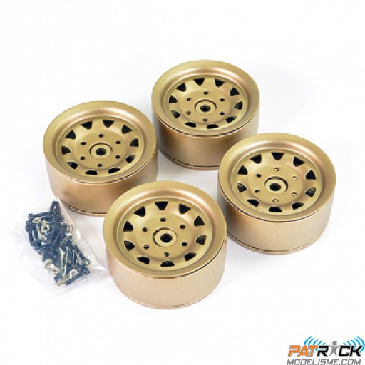Jantes Fastrax OLD ANGLE aluminium et acier 1.9" Beadlock (4) 1/10e Crawler