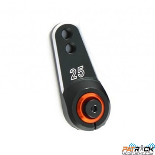 Palonnier Fastrax alu noir renforcé (25 dents) pour servos Savox/Futaba...