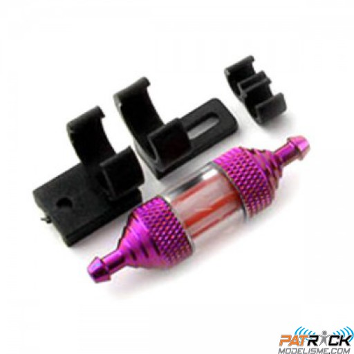 Filtre à carburant Deluxe anodisé violet Fastrax avec support