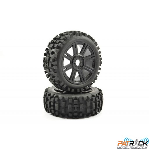 Roues Fastrax 8 Bâtons Noir ROCK Block 1/8 Buggy