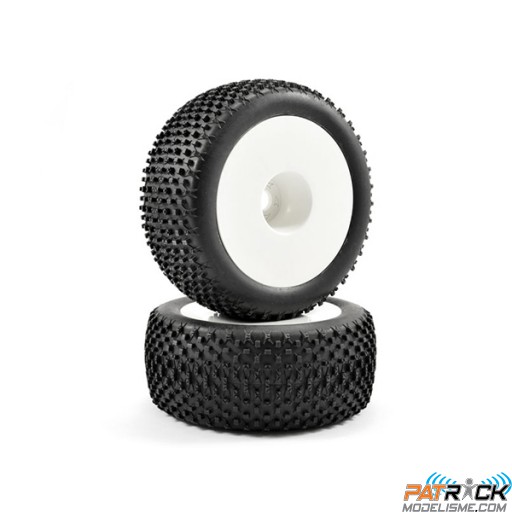 Roues Fastrax X-BLOCK MTD Dished blanche 1/2in OffSet 1/8 Truggy