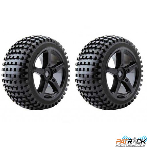 Roues Fastrax ROCK MTD 5 batons NOIR 1/8 Truggy