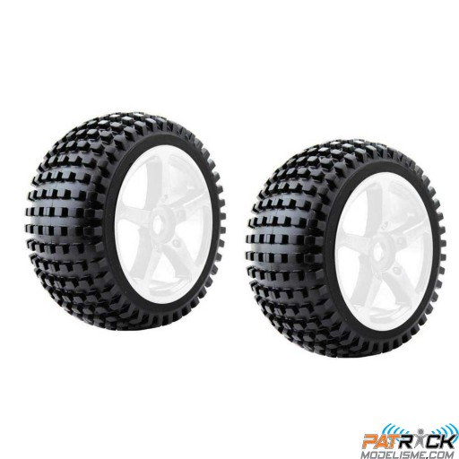 Roues Fastrax ROCK MTD 5 batons Blanc 1/8 Truggy