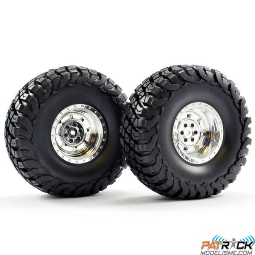 Roues Fastrax Granite 140mm chrome (2) 2.2" 1/10 Crawler