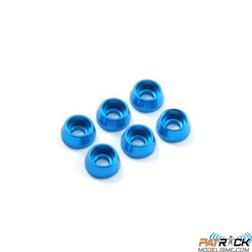 Fastrax M3 CAP Rondelles conique 3mm alu 6 pièce 