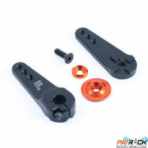 Palonnier Double Fastrax alu JUMBO noir renforcé 3 en 1 (15 dents) pour servos Savox, Multiplex Rhino Digi 4, Losi 5T et Hitec