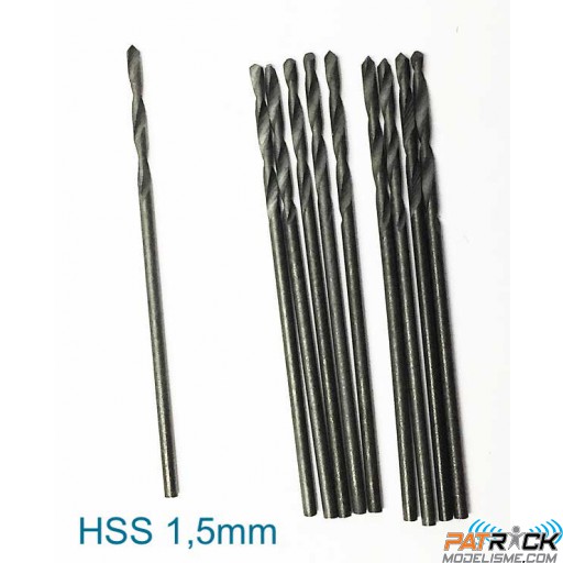 Forêt ø1,5mm (10 pcs) HSS pour mini perceuse