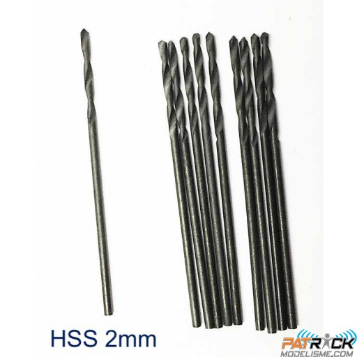Forêt ø2mm (10 pcs) HSS pour mini perceuse