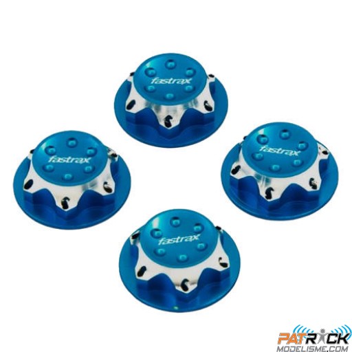 Ecrous de roue cannelés bleu 17mm 1/8e