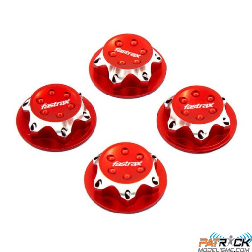 Ecrous de roue cannelés rouge 17mm 1/8e