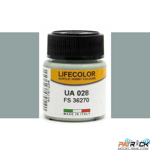 Pot de peinture acrylique LifeColor Gris UA028 22ml