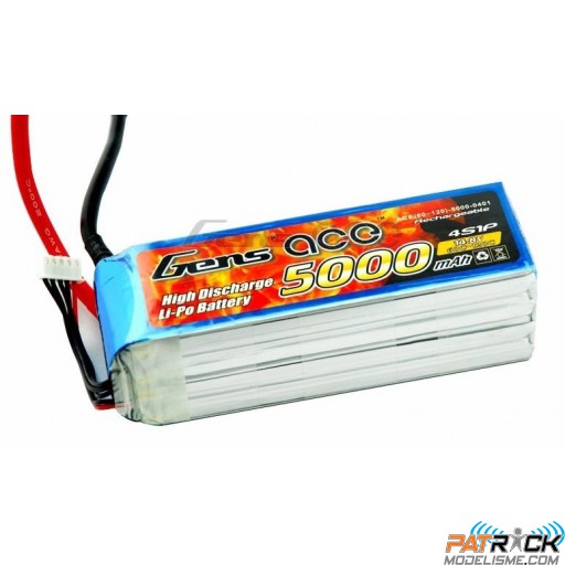 Accu LiPo GENS ACE 5000mAh 4S 14.8V 60C - DEAN T PLUG