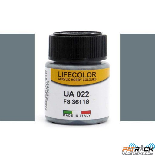 Pot de peinture acrylique LifeColor Gris Foncé UA022 22ml