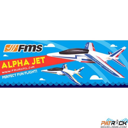 FMS Planeur Jet 470mm Alpha Bleu & Rouge lancé main