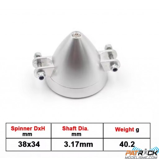 Cône en alu pour hélice repliable Ø38mm / axe 3.2mm