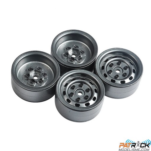 Jantes Beadlocks grises Métal lestées FAST - Hexa 12mm 100gr