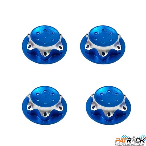 Ecrous de roues borgnes en aluminium 17mm Bleus 1/8e FAST