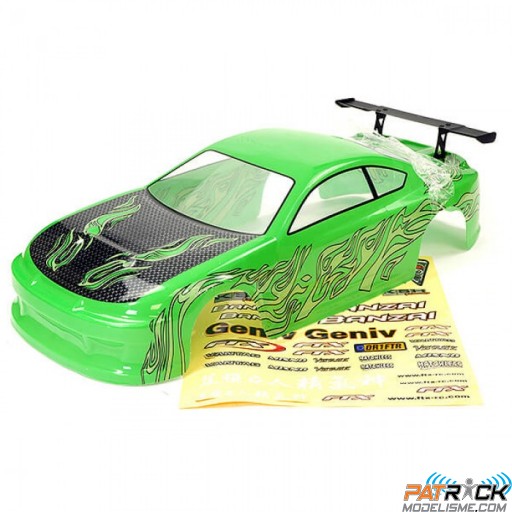Carrosserie FTX Banzai peinte verte + autocollants 1/10e