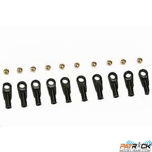 Graupner HEIM 4618.55 - Chapes et rotules en laiton M2 10pcs