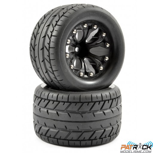 Roues Fastrax EAGLE 6 double branches noir 1/10 Monster truck
