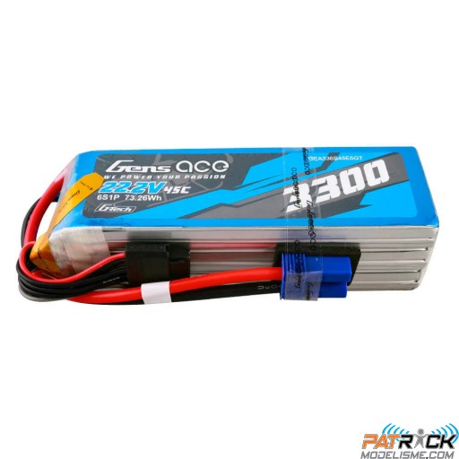 Accu LiPo GENS ACE G-Tech 3300mAh 6S 22.2V 45C EC5