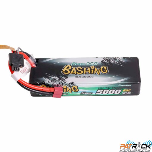 Accu LiPo Gens Ace G-Tech 5000mAh 2S 7.4V 60C Hardcase T-plug