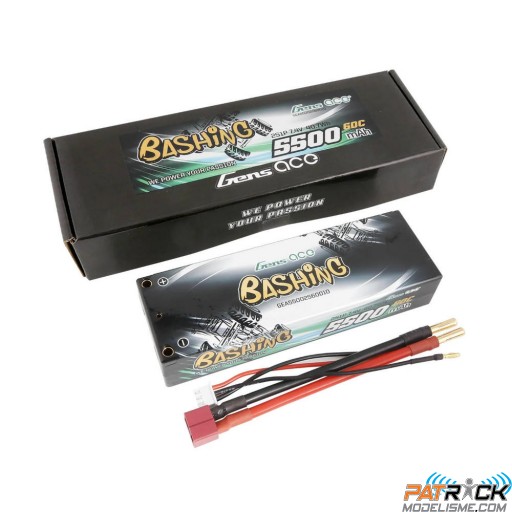 Accu LiPo Gens Ace 5500mAh 2S 7.4V 60C Hardcase 10# Dean