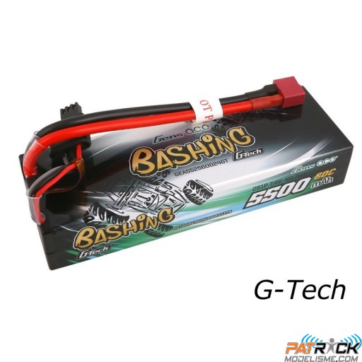 Accu LiPo Gens Ace G-Tech 5500mAh 2S 7.4V 60C Hardcase 24# T-plug
