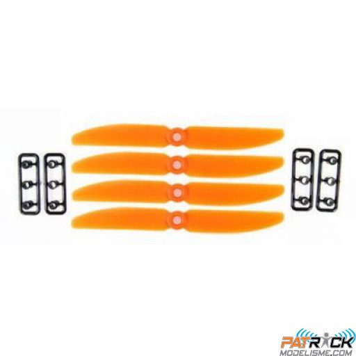 Hélices GEMFAN 5045 / 5x4.5’’ orange sens horaire