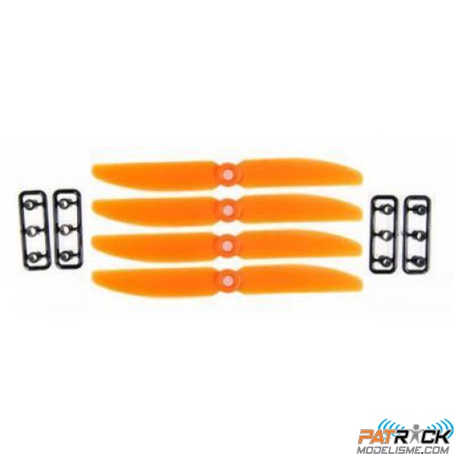 Hélices GEMFAN 5045 / 5x4.5’’ orange sens anti-horaire