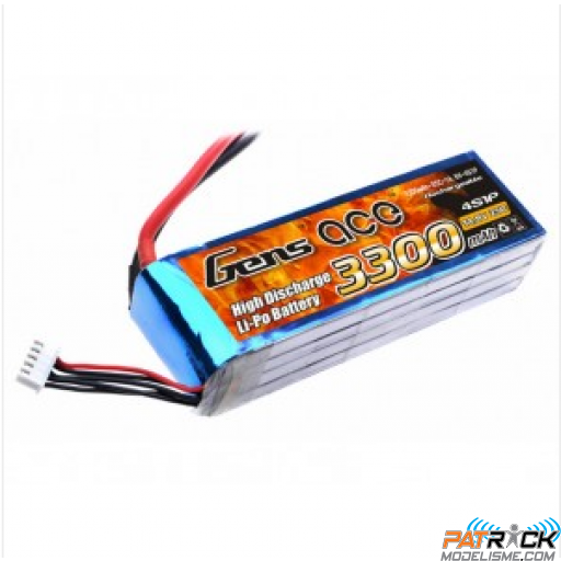 Accu LiPo GENS ACE 3300mAh 4S 14.8V 25C DEAN / TPLUG