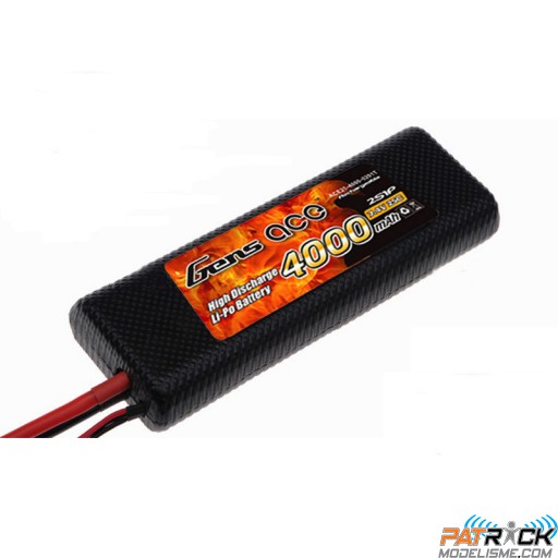 Accu LiPo GENS ACE 4000mAh 2S 7.4V 25C HardCase 8 DEAN / TPLUG