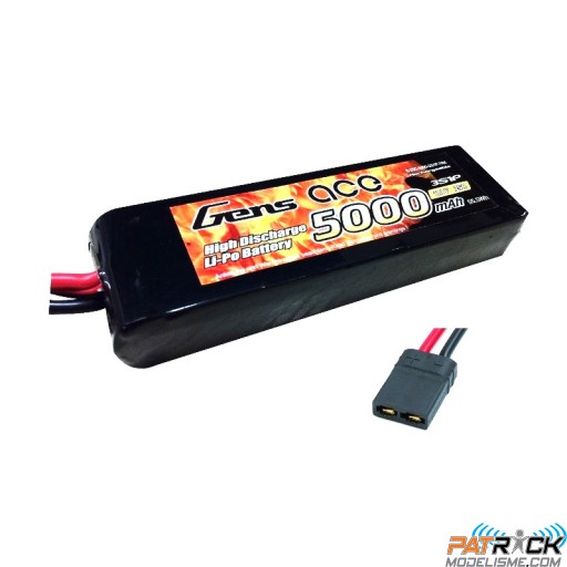 Accu LiPo GENS ACE 5000mAh 3S 11.1V 25C TRAXXAS