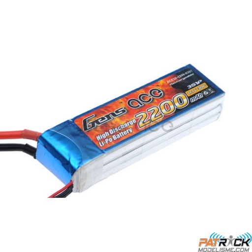 Accu LiPo GENS ACE 2200mAh 3S 11,1V 30C MPX verte