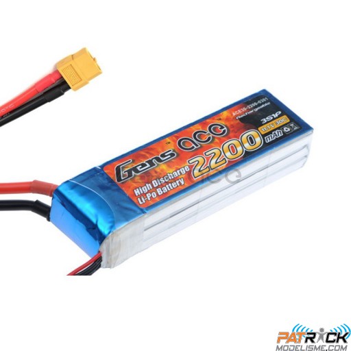 Accu LiPo GENS ACE 2200mAh 3S 11,1V 30C XT60