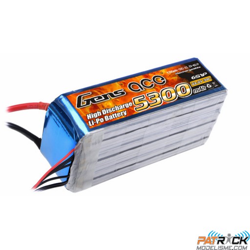 Accu LiPo GENS ACE 5300mAh 6S 22.2V 30C EC5