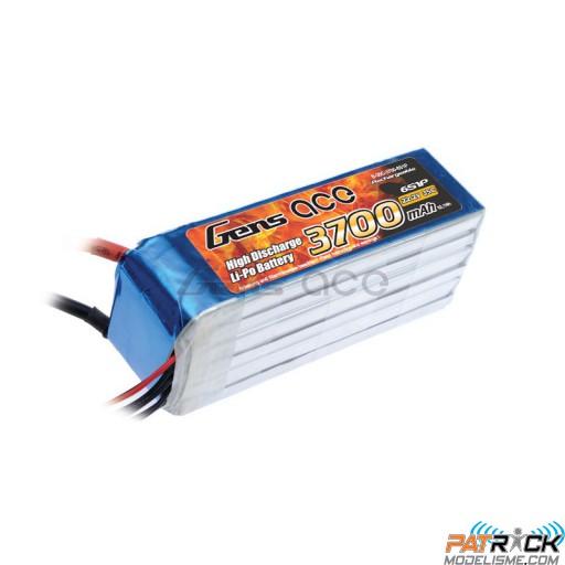 Accu LiPo GENS ACE 3700mAh 6S 22,2V 35C DEAN / TPLUG