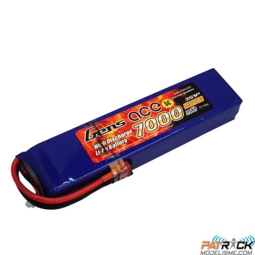 Accu LiPo GENS ACE 7000mAh 3S 11.1V 40C DEAN / TPLUG