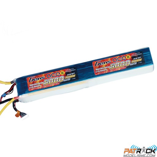 Accu LiPo GENS ACE 5000mAh 12S 44.4V 45C DEAN / TPLUG