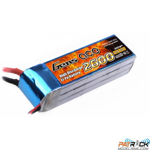 Accu LiPo GENS ACE 2600mAh 3S 11.1V 55C DEAN / TPLUG
