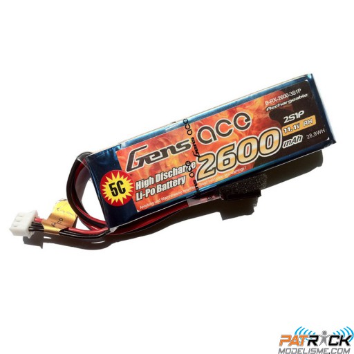 Accu LiPo GENS ACE 2600mAh 3S 11.1V TX FUTABA
