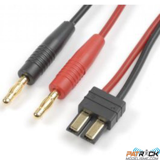 Cordon de charge bananes 4mm vers TRAXXAS silicone 16AWG OR