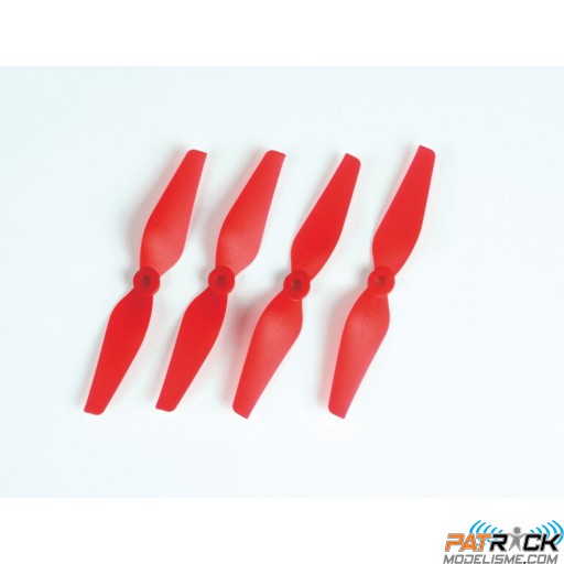 Hélices Graupner COPTER PROP 5x3" - ROUGES -  5/6/8 mm spécial drone