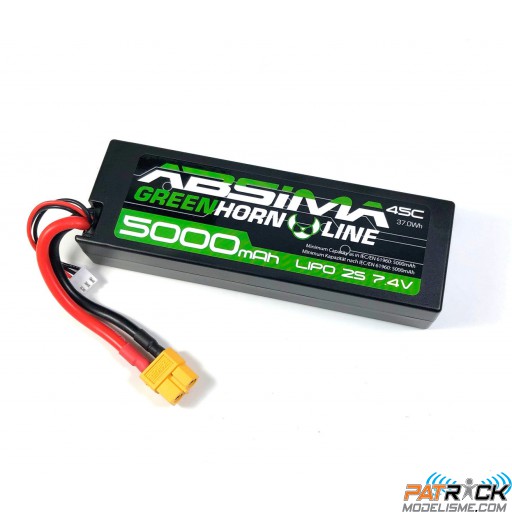 Accu LiPo Absima Greenhorn 5000mAh 2S 7.4V 45C Hardcase XT60