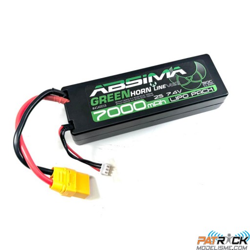 Accu LiPo Absima Greenhorn 7000mAh 2S 7.4V 50C XT90 HardCase