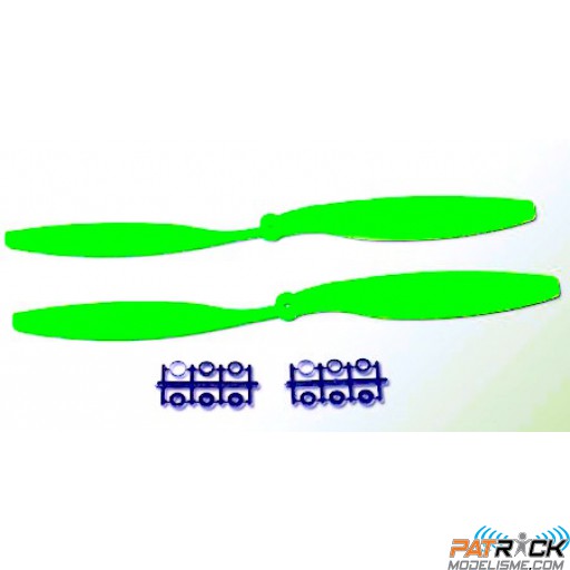 Hélices Gemfan Slow Fly vert – 12x4.5" (2 pcs) Anti-horaire
