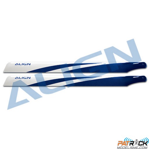 Pales principales ALIGN Carbone CFK 425 Bleu 3D - T-REX 500 FLYBARLESS