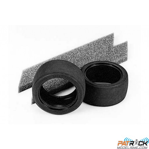 Pneus Slick Racing 30mm (2 pcs) avec insert 1/10 Tamiya