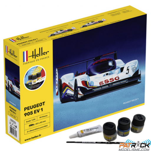 1/24e Heller STARTER KIT Peugeot 905 EV 1